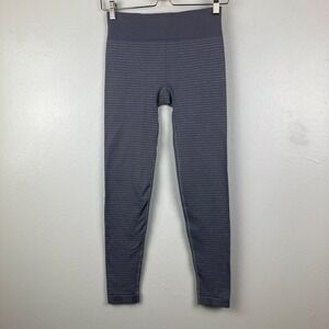 Athleta Shimmer Stripe Activewear Gray Leggins Size Small